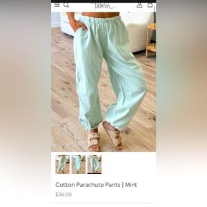 Talulah mint green parachute pants